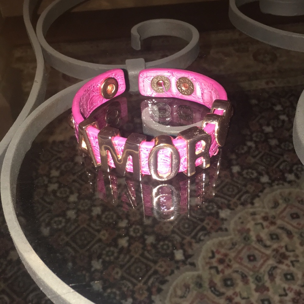 BCBGeneration Magenta bracelet w/ Gold AMOR accent